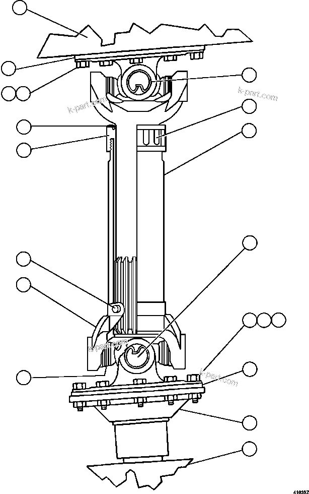 Komatsu parts book diagram for AFE57-FV 830E-1AC S/N A30732 - A30734, A30758 & A30762 - A30763 CLERMONT: DRIVE SHAFT INSTALLATION