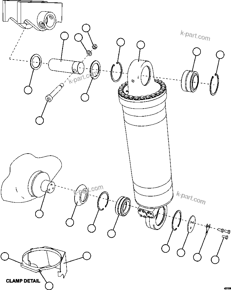 Komatsu parts book diagram for AFE57-FV 830E-1AC S/N A30732 - A30734, A30758 & A30762 - A30763 CLERMONT: HOIST CYLINDER INSTALLATION
