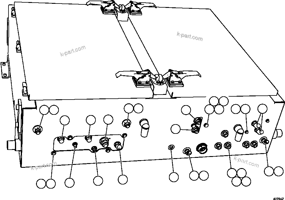 Komatsu parts book diagram for AFE57-FV 830E-1AC S/N A30732 - A30734, A30758 & A30762 - A30763 CLERMONT: HYDRAULIC CABINET  2/4