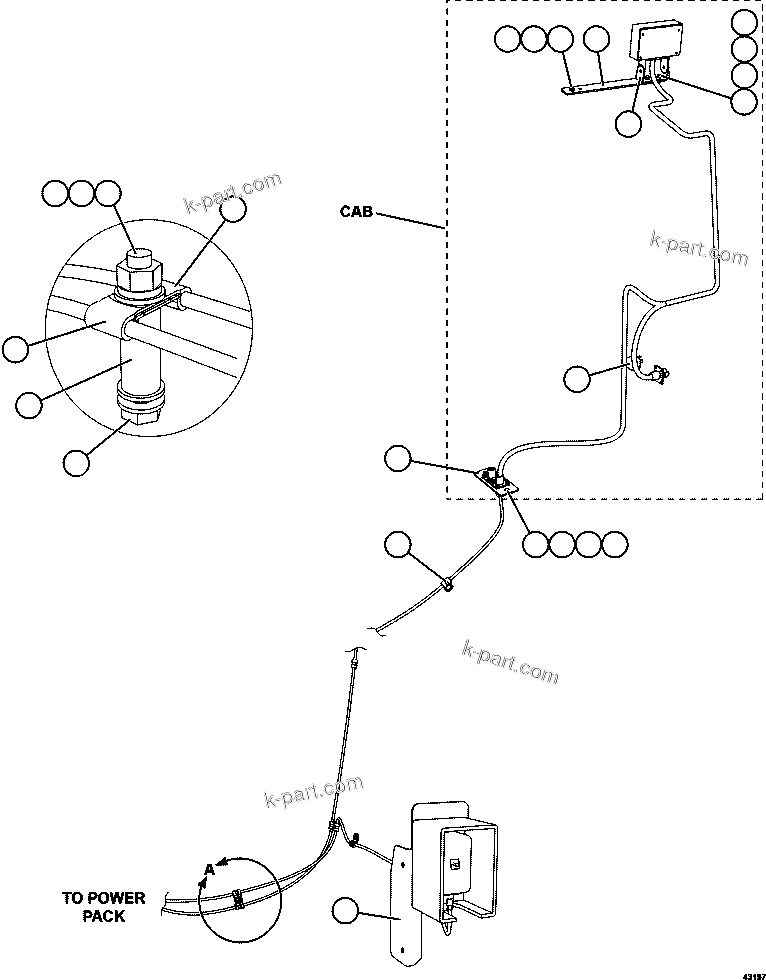 Komatsu parts book diagram for AFE57-FV 830E-1AC S/N A30732 - A30734, A30758 & A30762 - A30763 CLERMONT: RETRACTABLE LADDER   3/4