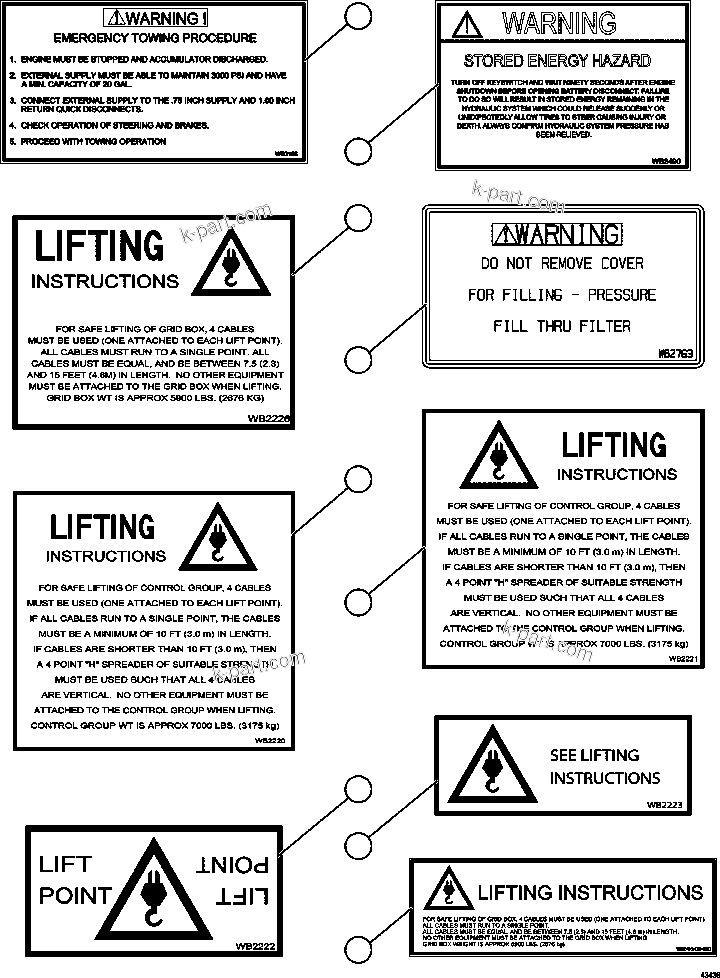 Komatsu parts book diagram for AFE57-FW 830E-1AC S/N A30761  WABUSH: DECALS & WARNINGS   3/5