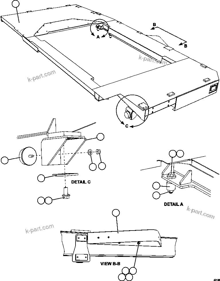 Komatsu parts book diagram for AFE57-FW 830E-1AC S/N A30761  WABUSH: LH DECK INSTALLATION