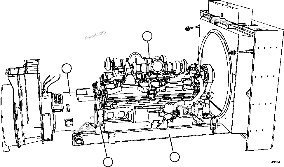 Komatsu parts book diagram for AFE57-FW 830E-1AC S/N A30761  WABUSH: POWERTRAIN INSTALLATION