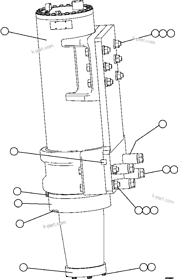 Komatsu parts book diagram for AFE57-FW 830E-1AC S/N A30761  WABUSH: FRONT SUSPENSION INSTALLATION