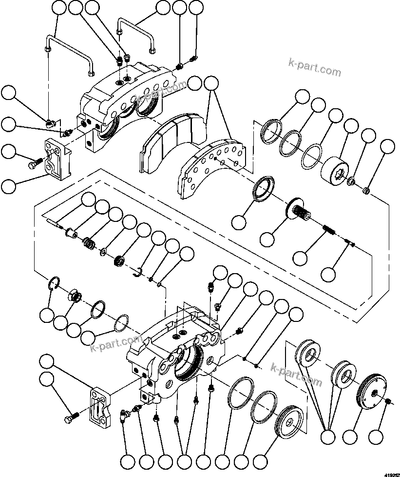 Komatsu parts book diagram for AFE57-FW 830E-1AC S/N A30761  WABUSH: REAR DISC BRAKE ASSEMBLY         PC2987