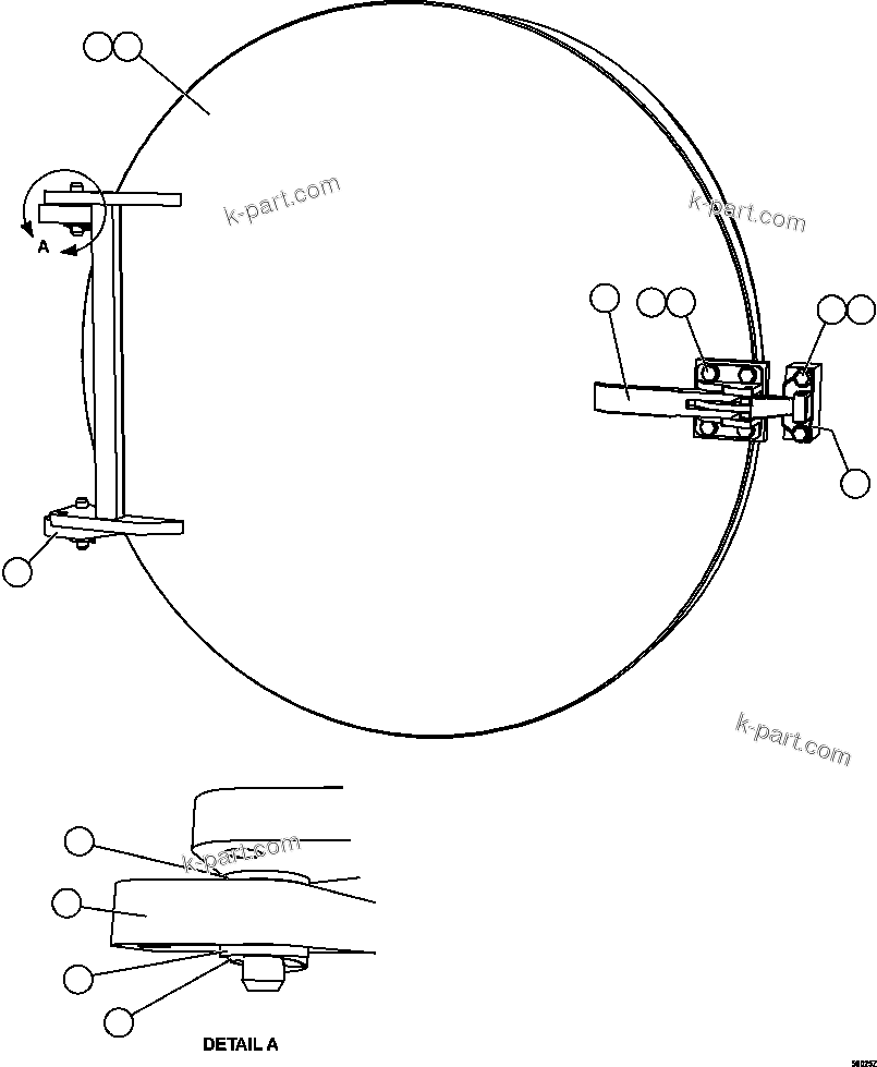 Komatsu parts book diagram for AFE57-FW 830E-1AC S/N A30761  WABUSH: REAR HATCH COVER INSTALLATION