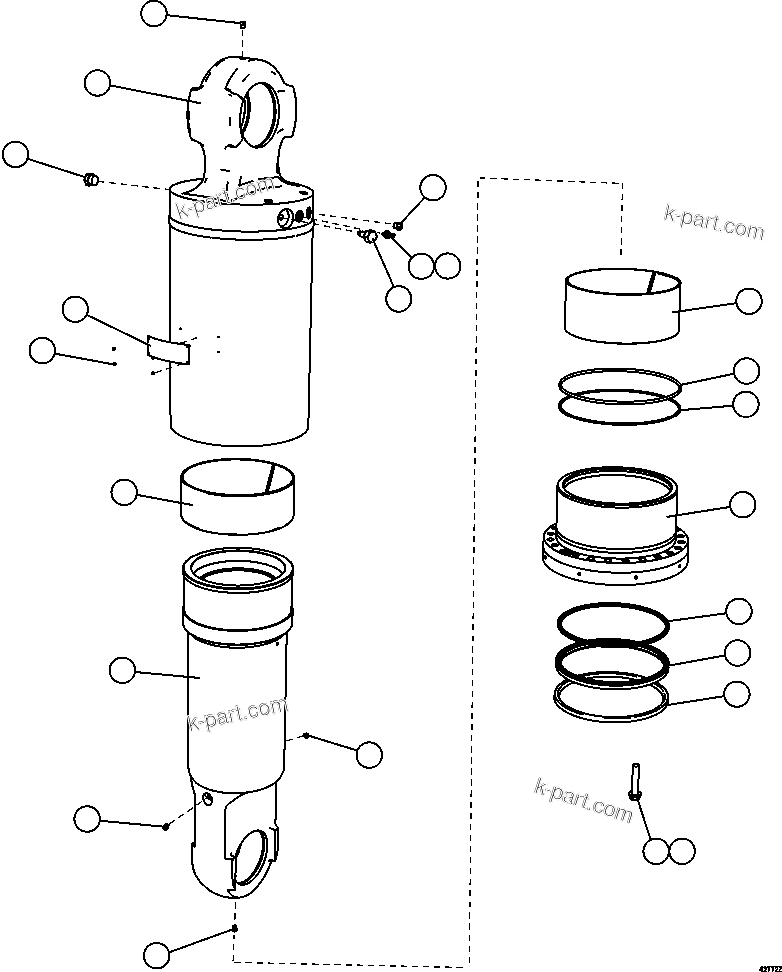 Komatsu parts book diagram for AFE57-FW 830E-1AC S/N A30761  WABUSH: REAR SUSPENSION    EM8841