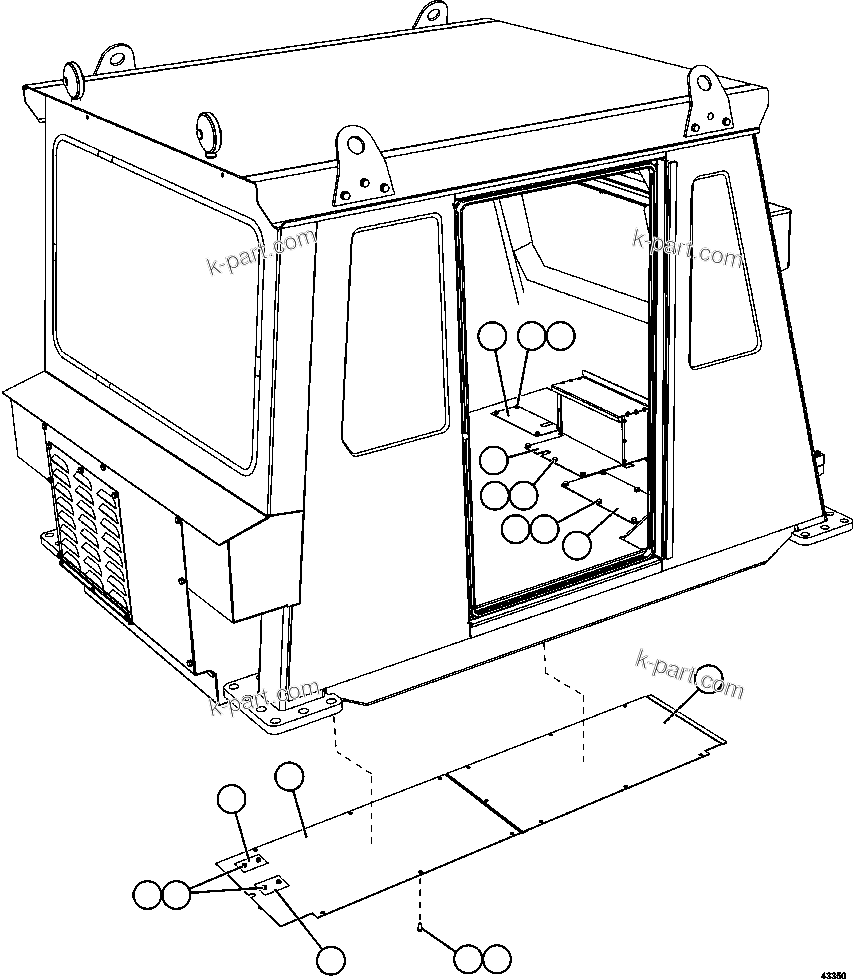 Komatsu parts book diagram for AFE57-FW 830E-1AC S/N A30761  WABUSH: CAB ACCESS COVERS