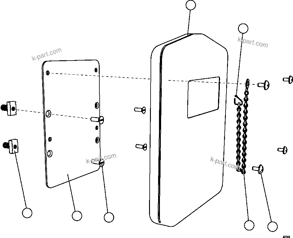 Komatsu parts book diagram for AFE57-FW 830E-1AC S/N A30761  WABUSH: MANUAL HOLDER