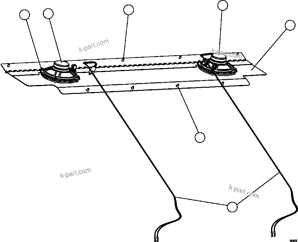 Komatsu parts book diagram for AFE57-FW 830E-1AC S/N A30761  WABUSH: REAR SPEAKER INSTALLATION
