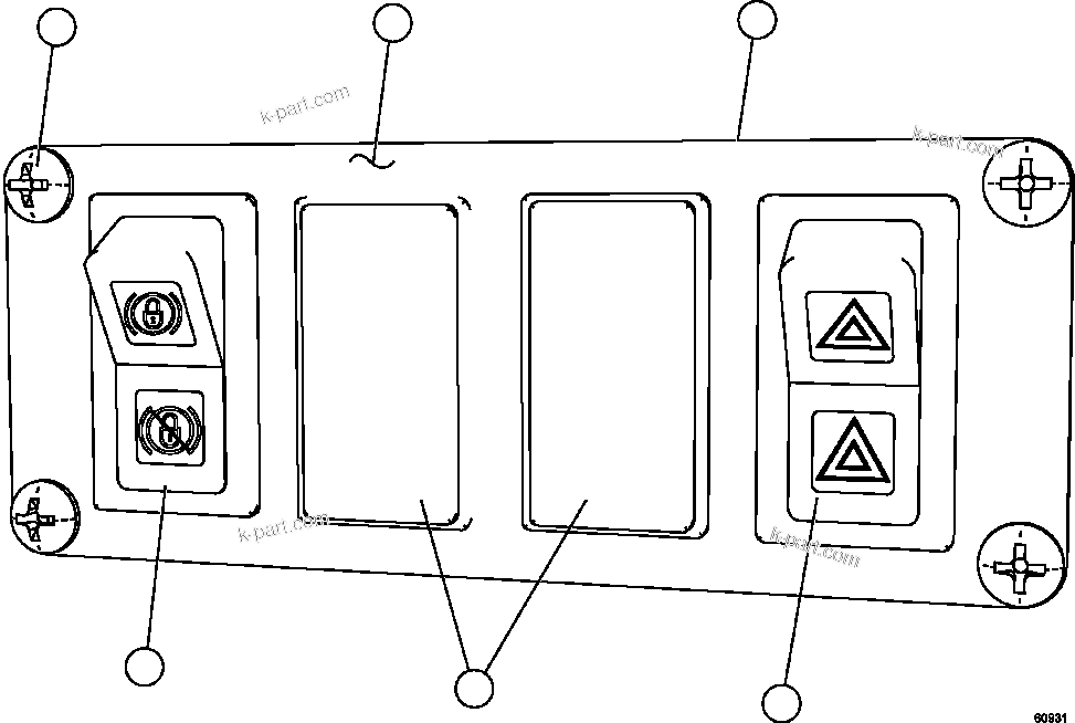 Komatsu parts book diagram for AFE57-FW 830E-1AC S/N A30761  WABUSH: UPPER RH DASH MODULE          EL3495