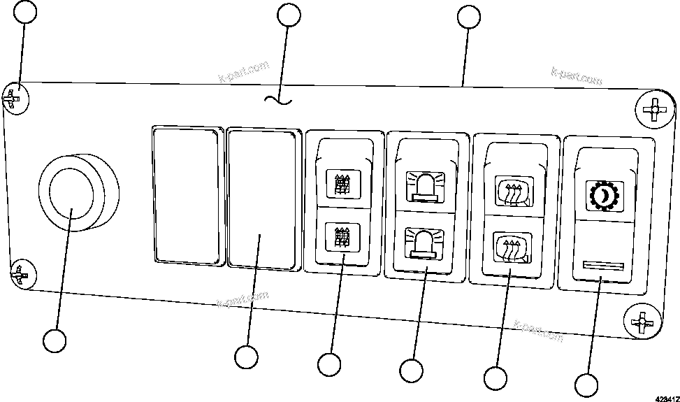 Komatsu parts book diagram for AFE57-FW 830E-1AC S/N A30761  WABUSH: LOWER RH DASH MODULE