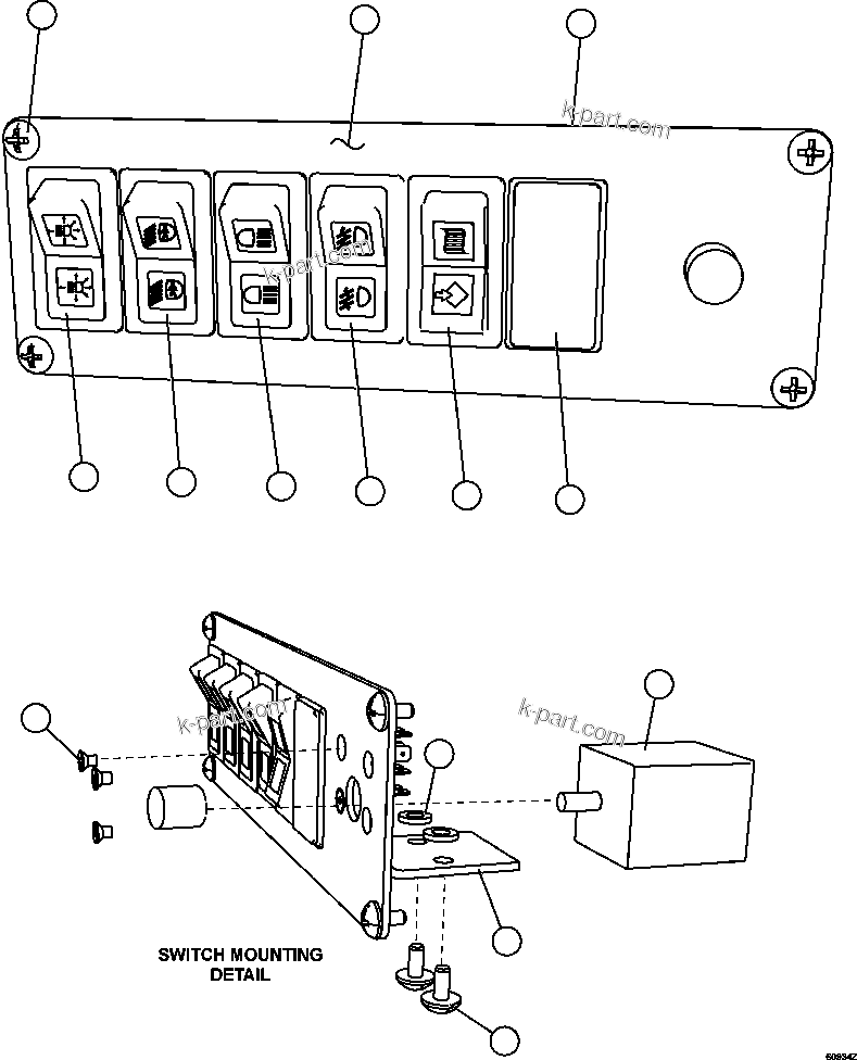 Komatsu parts book diagram for AFE57-FW 830E-1AC S/N A30761  WABUSH: LOWER LH DASH MODULE           EL4146