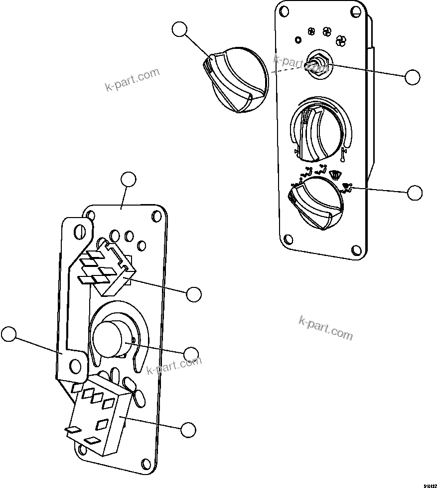 Komatsu parts book diagram for AFE57-FW 830E-1AC S/N A30761  WABUSH: CONTROL PANEL SWITCH        EL5676