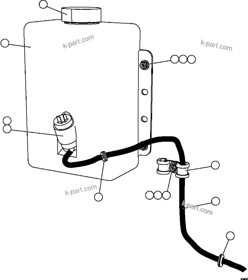 Komatsu parts book diagram for AFE57-FW 830E-1AC S/N A30761  WABUSH: WINDSHIELD WASHER INSTALLATION