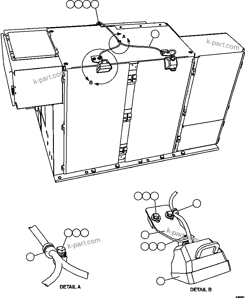 Komatsu parts book diagram for AFE57-FW 830E-1AC S/N A30761  WABUSH: CONTROL CABINET EXTERIOR LIGHTS