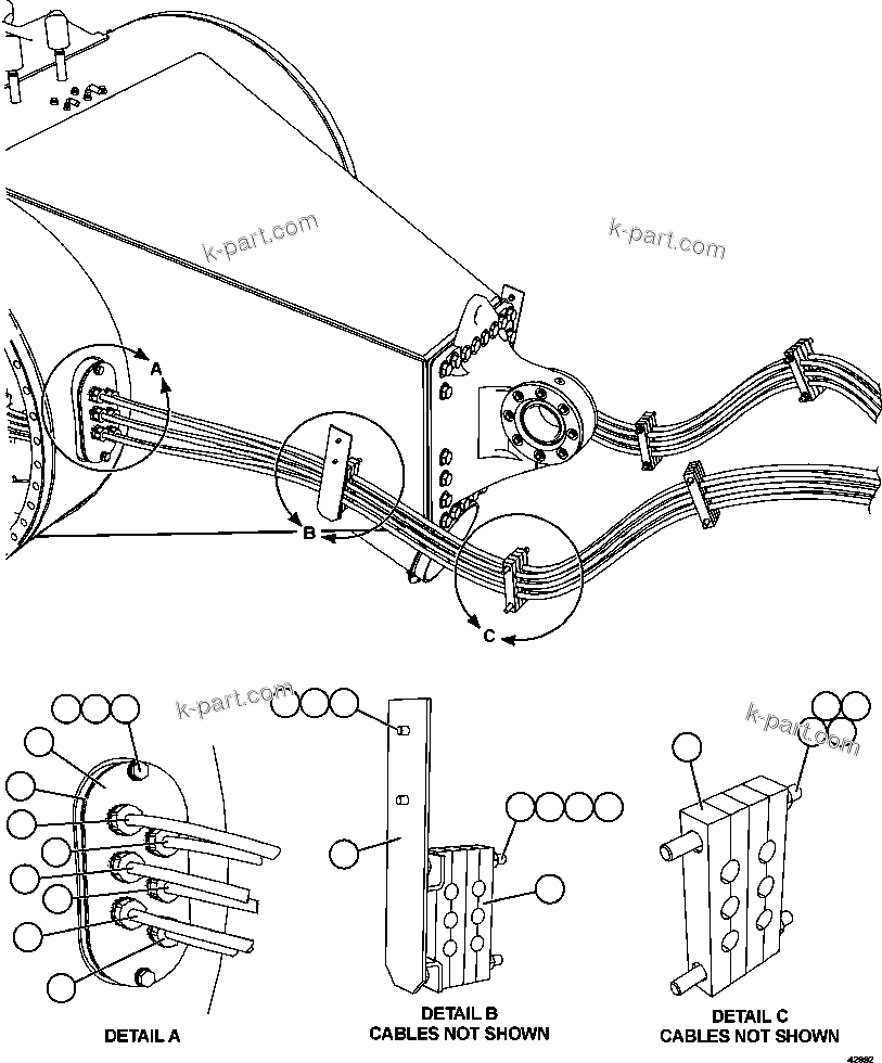 Komatsu parts book diagram for AFE57-FW 830E-1AC S/N A30761  WABUSH: WHEEL MOTOR WIRING  2/4