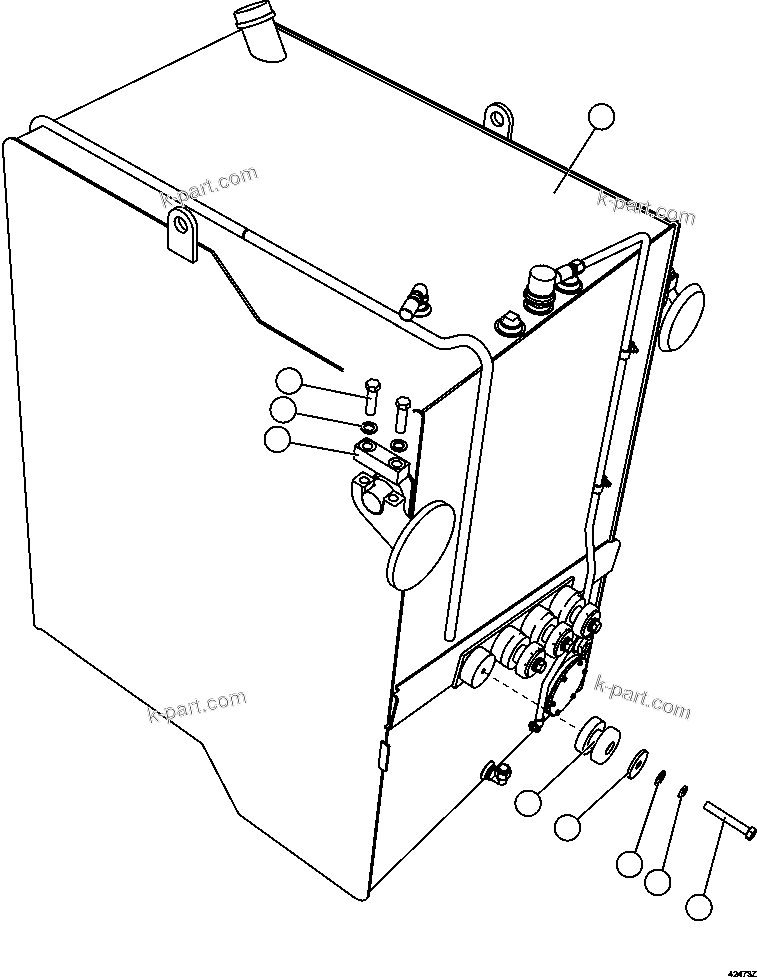 Komatsu parts book diagram for AFE57-FW 830E-1AC S/N A30761  WABUSH: FUEL TANK INSTALLATION