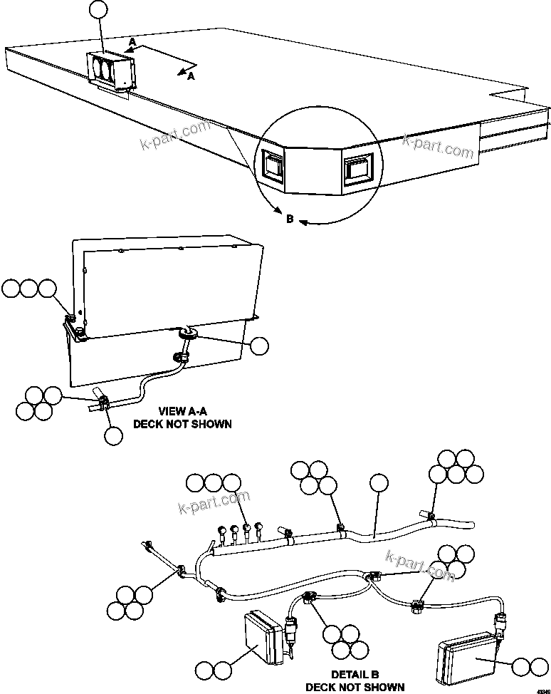 Komatsu parts book diagram for AFE57-FW 830E-1AC S/N A30761  WABUSH: RH DECK LIGHTS
