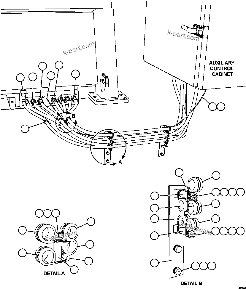 Komatsu parts book diagram for AFE57-FW 830E-1AC S/N A30761  WABUSH: EXTERNAL CAB WIRING