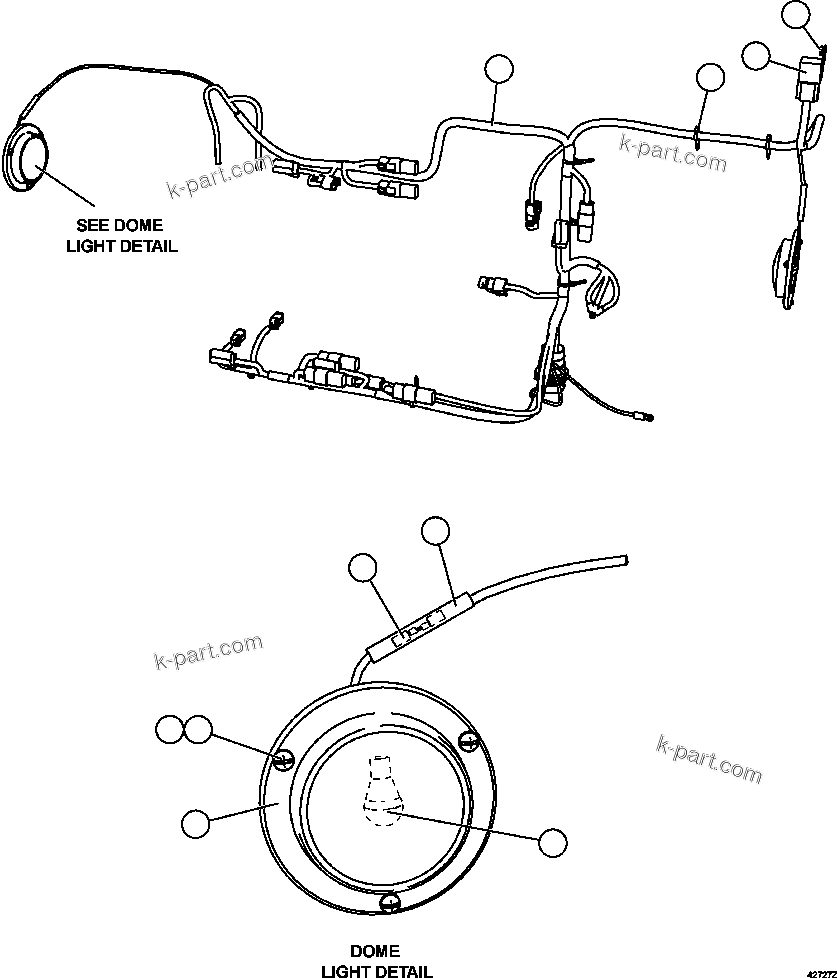 Komatsu parts book diagram for AFE57-FW 830E-1AC S/N A30761  WABUSH: HYDRAULIC CABINET WIRING