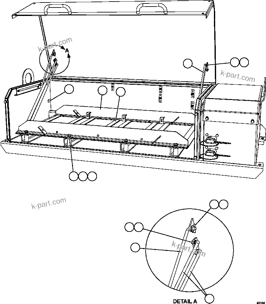 Komatsu parts book diagram for AFE57-FW 830E-1AC S/N A30761  WABUSH: BATTERY BOX    2/6