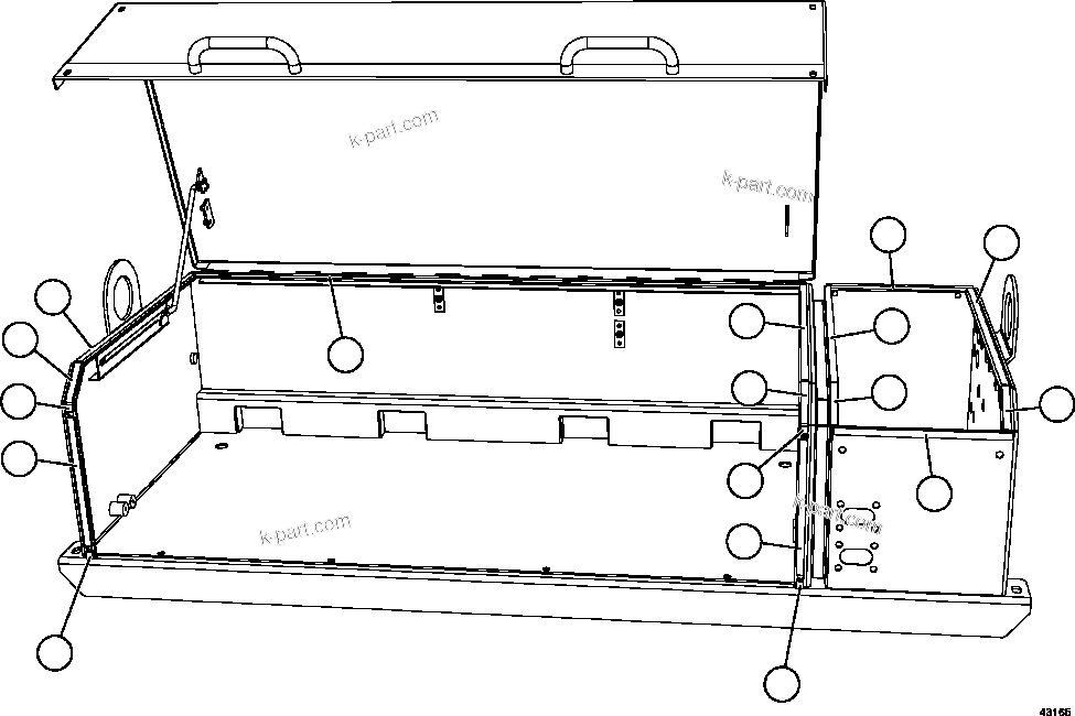 Komatsu parts book diagram for AFE57-FW 830E-1AC S/N A30761  WABUSH: BATTERY BOX    3/6