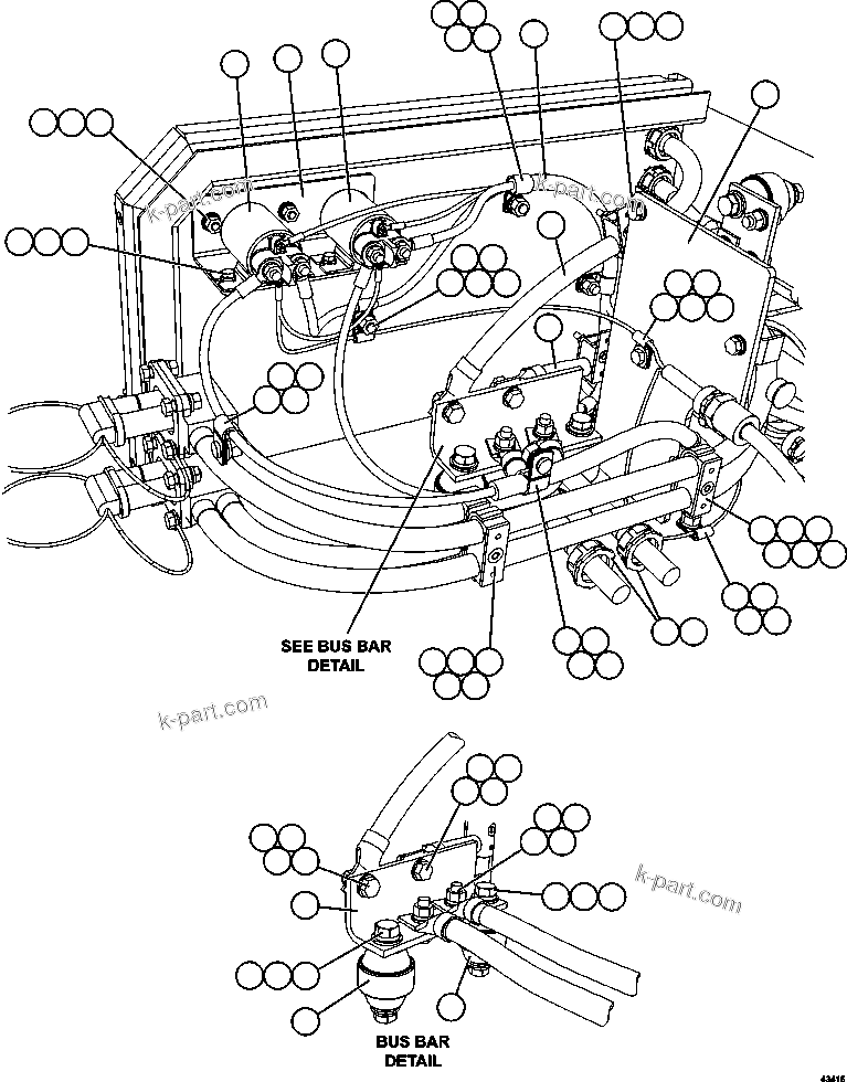 Komatsu parts book diagram for AFE57-FW 830E-1AC S/N A30761  WABUSH: BATTERY BOX    5/6