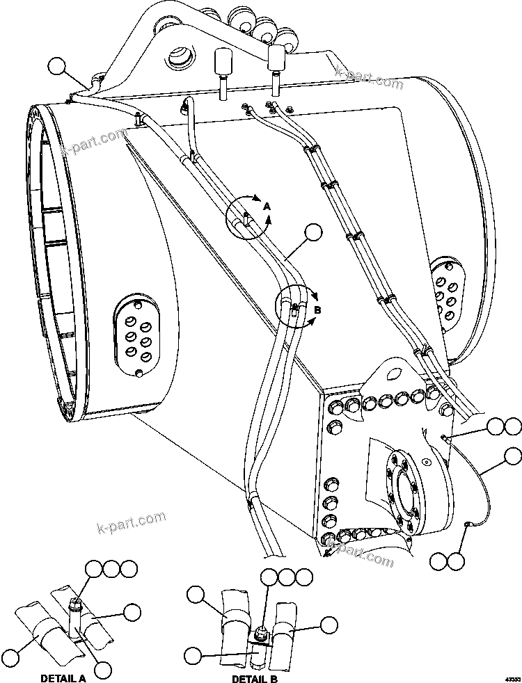 Komatsu parts book diagram for AFE57-FW 830E-1AC S/N A30761  WABUSH: REAR AXLE WIRING