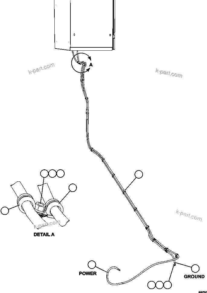 Komatsu parts book diagram for AFE57-FW 830E-1AC S/N A30761  WABUSH: AUXILIARY CONTROL CABINET POWER WIRING