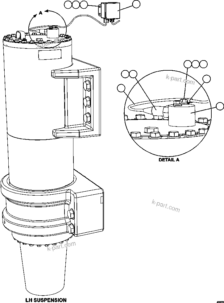 Komatsu parts book diagram for AFE57-FW 830E-1AC S/N A30761  WABUSH: PAYLOAD METER III - FRONT SUSPENSIONS