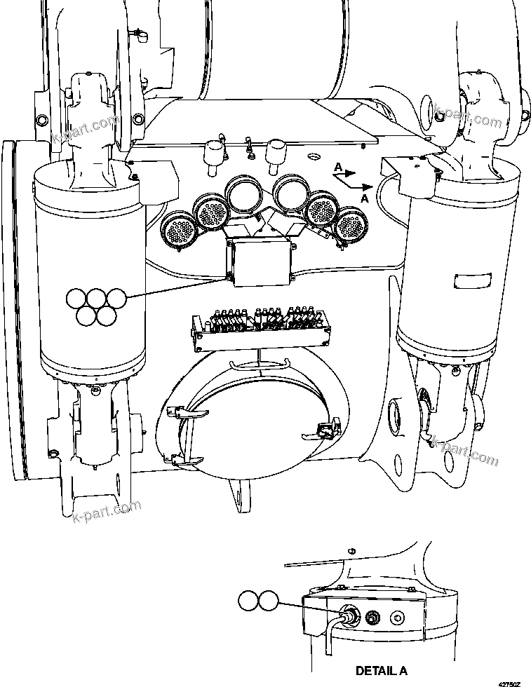 Komatsu parts book diagram for AFE57-FW 830E-1AC S/N A30761  WABUSH: PAYLOAD METER III - REAR SUSPENSIONS
