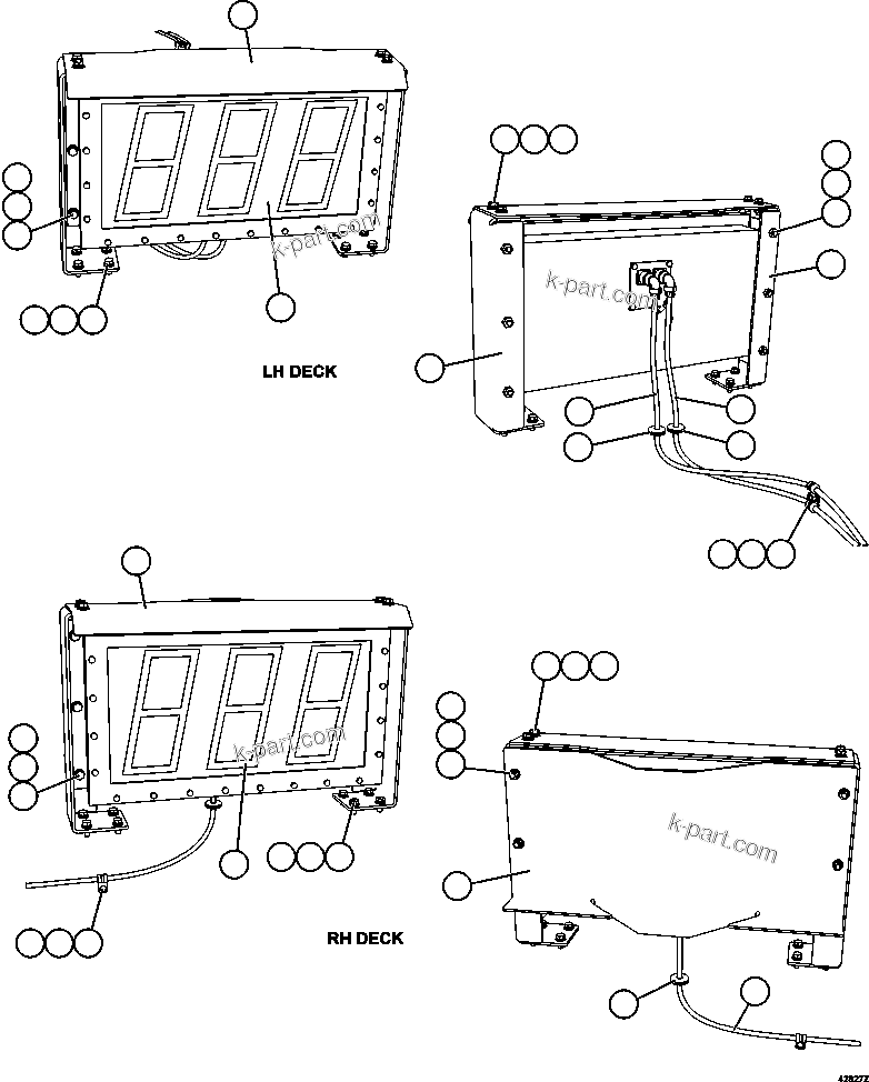 Komatsu parts book diagram for AFE57-FW 830E-1AC S/N A30761  WABUSH: PLM SCOREBOARD INSTALLATION