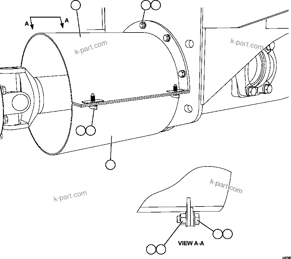 Komatsu parts book diagram for AFE57-FW 830E-1AC S/N A30761  WABUSH: DRIVE SHAFT GUARD