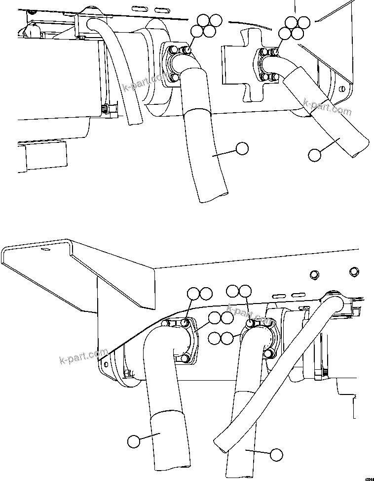 Komatsu parts book diagram for AFE57-FW 830E-1AC S/N A30761  WABUSH: HOIST PUMP PIPING