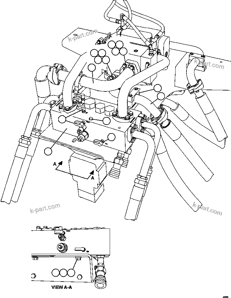 Komatsu parts book diagram for AFE57-FW 830E-1AC S/N A30761  WABUSH: HOIST PIPING   4/4