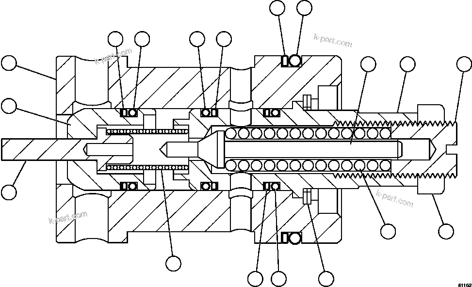 Komatsu parts book diagram for AFE57-FW 830E-1AC S/N A30761  WABUSH: RELIEF VALVE ASSEMBLY              VE3567