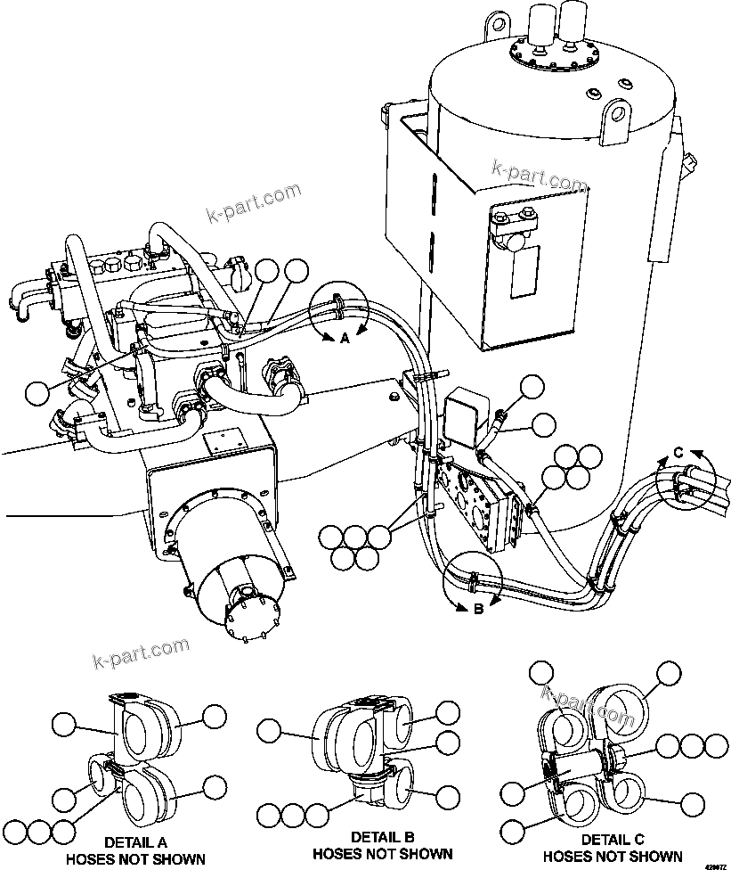 Komatsu parts book diagram for AFE57-FW 830E-1AC S/N A30761  WABUSH: HYDRAULIC CABINET PIPING