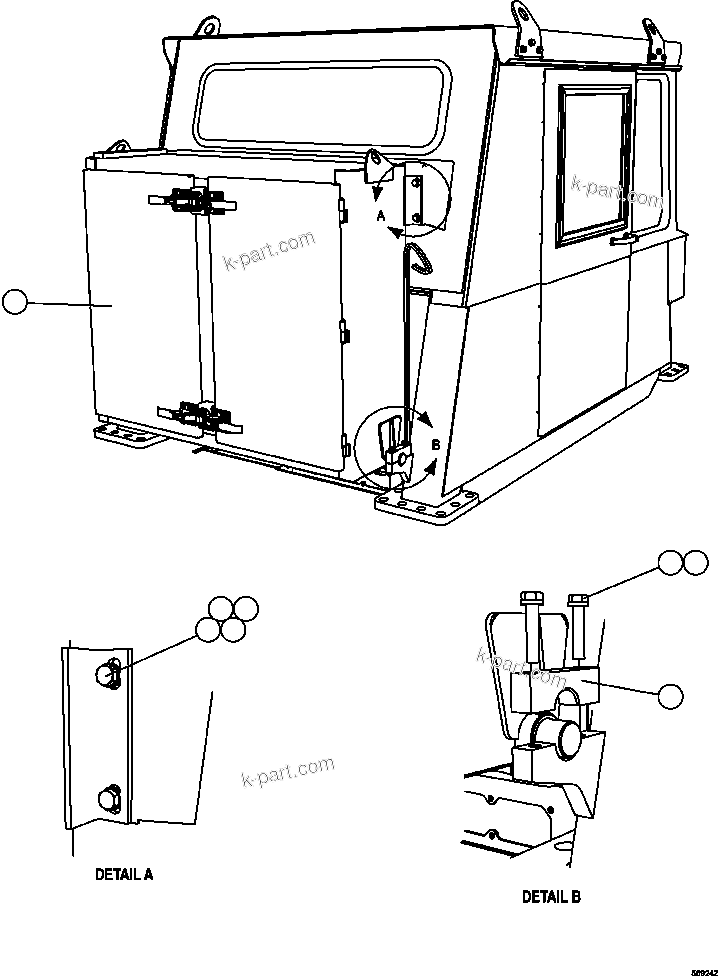 Komatsu parts book diagram for AFE57-FW 830E-1AC S/N A30761  WABUSH: HYDRAULIC CABINET INSTALLATION
