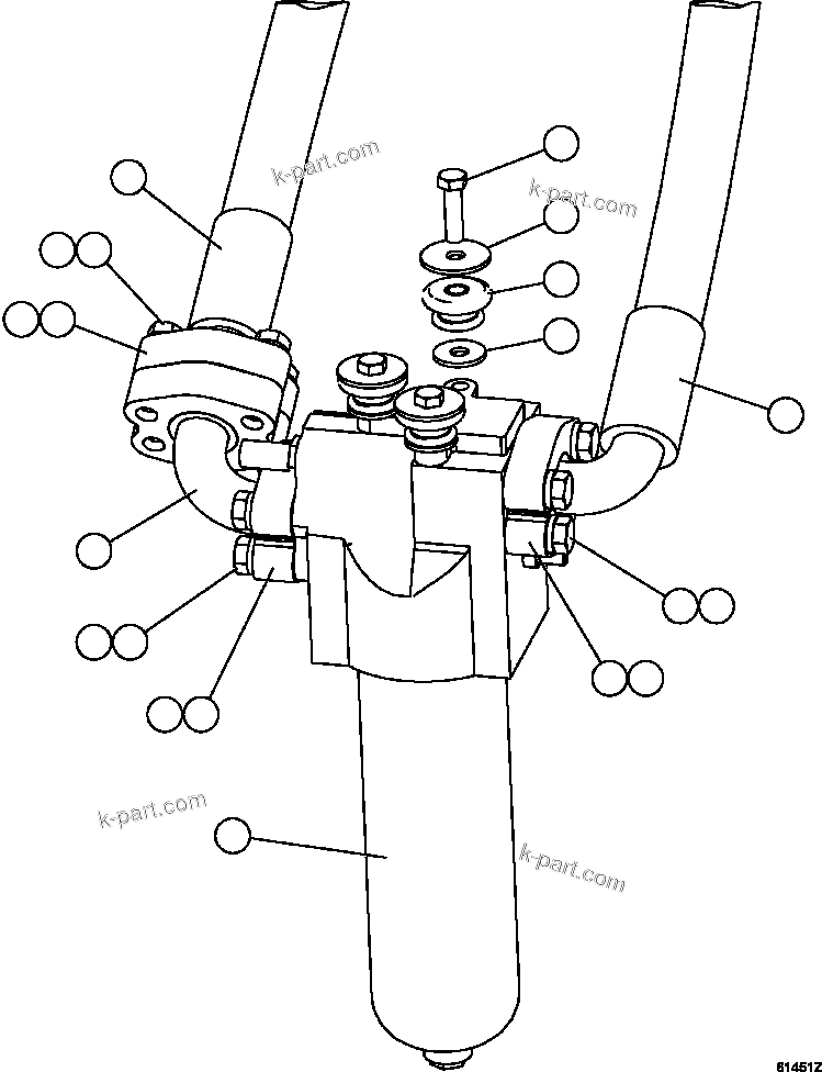 Komatsu parts book diagram for AFE57-FW 830E-1AC S/N A30761  WABUSH: STEERING FILTER INSTALLATION