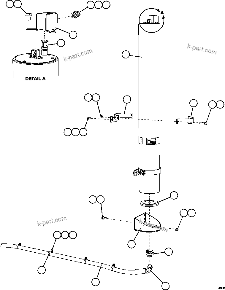 Komatsu parts book diagram for AFE57-FW 830E-1AC S/N A30761  WABUSH: STEERING ACCUMULATOR INSTALLATION