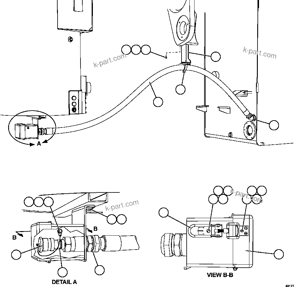 Komatsu parts book diagram for AFE57-FW 830E-1AC S/N A30761  WABUSH: LH QUICK FUEL FILL