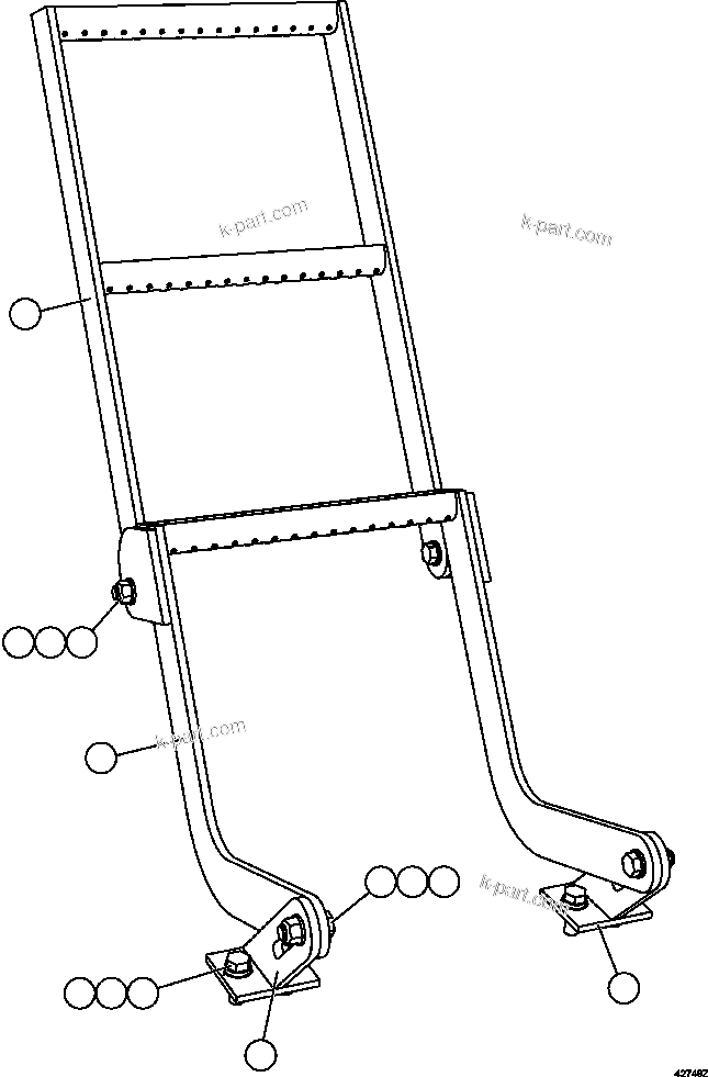 Komatsu parts book diagram for AFE57-FW 830E-1AC S/N A30761  WABUSH: REAR AXLE SERVICE CENTER LADDER