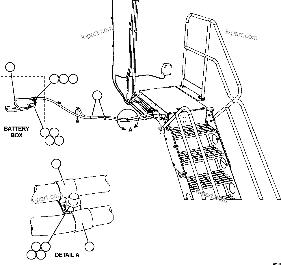 Komatsu parts book diagram for AFE57-FW 830E-1AC S/N A30761  WABUSH: RETRACTABLE LADDER   4/4