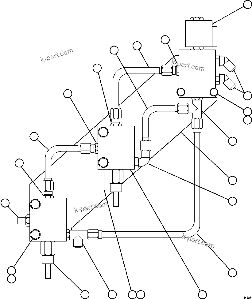 Komatsu parts book diagram for AFE57-FW 830E-1AC S/N A30761  WABUSH: SHUTTER CONTROL VALVE ASSEMBLY        EH3414