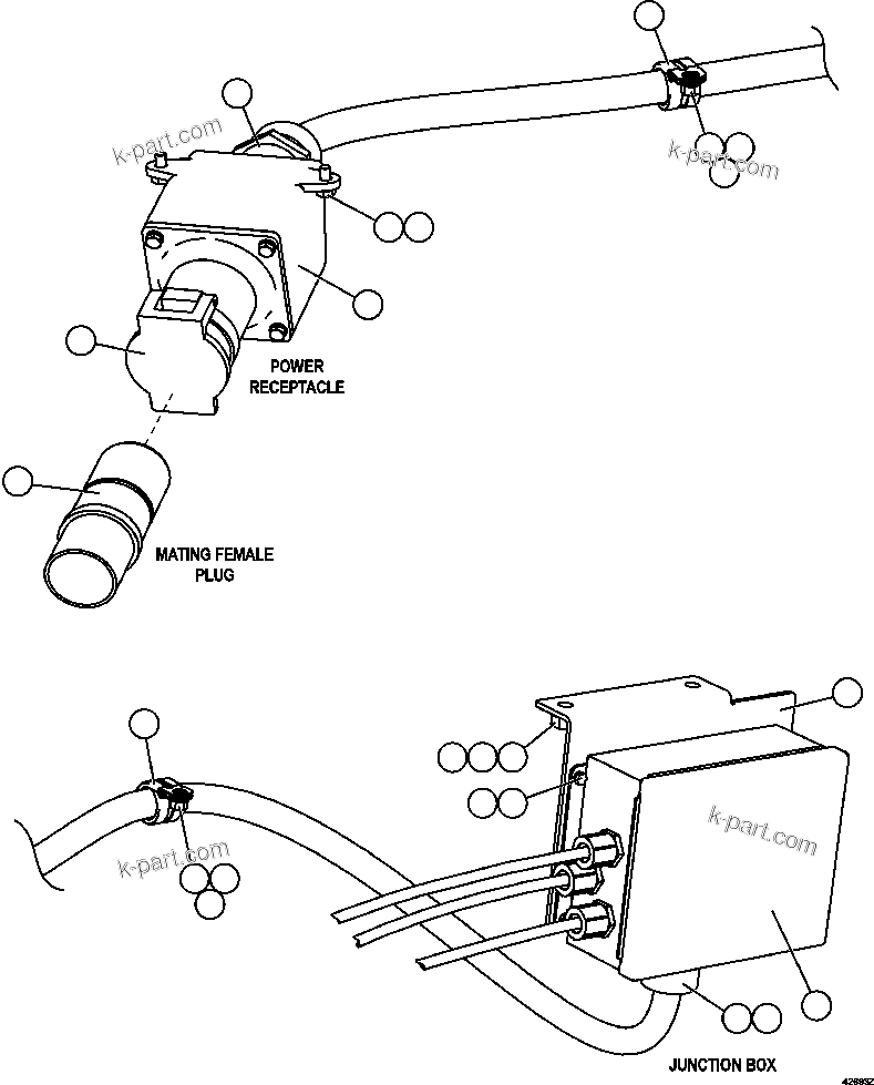 Komatsu parts book diagram for AFE57-FW 830E-1AC S/N A30761  WABUSH: HOT START SYSTEM - POWER