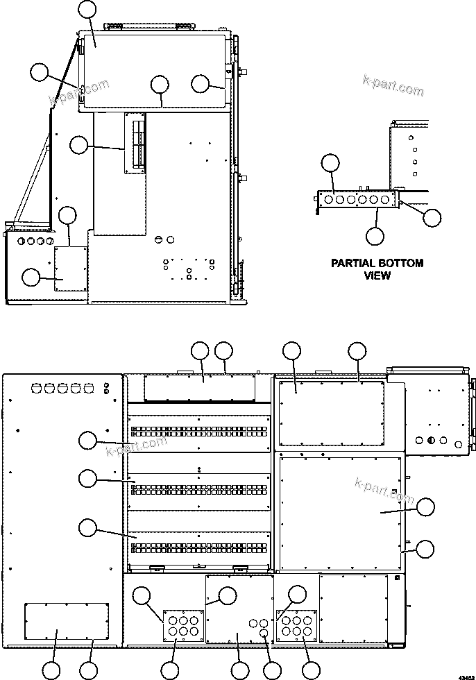 Komatsu parts book diagram for AFE57-FW 830E-1AC S/N A30761  WABUSH: DOORS AND COVERS  2/2
