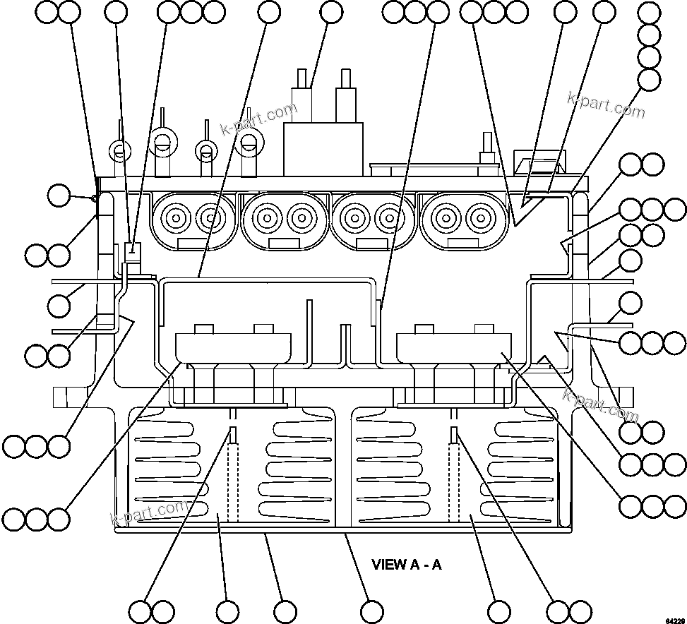 Komatsu parts book diagram for AFE57-FW 830E-1AC S/N A30761  WABUSH: PANEL - A.F.S.E.  2/2       58B-43-00220