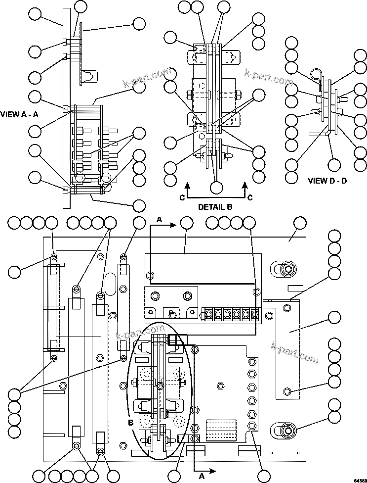 Komatsu parts book diagram for AFE57-FW 830E-1AC S/N A30761  WABUSH: A.F.S.E. PANEL COVER ASSEMBLY   1/2   58B-43-00480