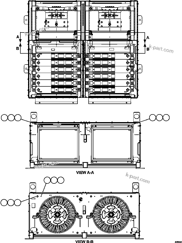Komatsu parts book diagram for AFE57-FW 830E-1AC S/N A30761  WABUSH: RETARDING GRID  3/6   PC3170